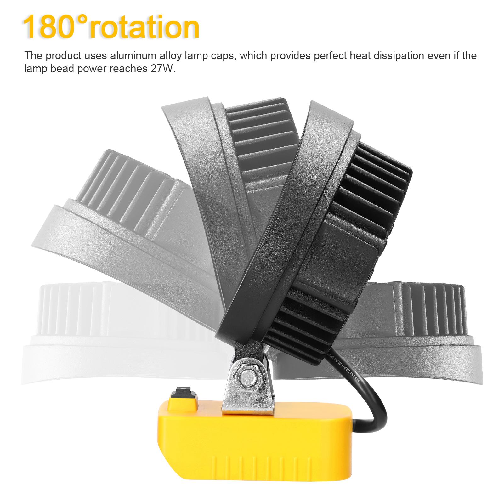 Portable Lamp Outdoor Work Light Handheld 27W Flashlight High Brightness LED Light Lithium Battery Easy Carrying Floodlight