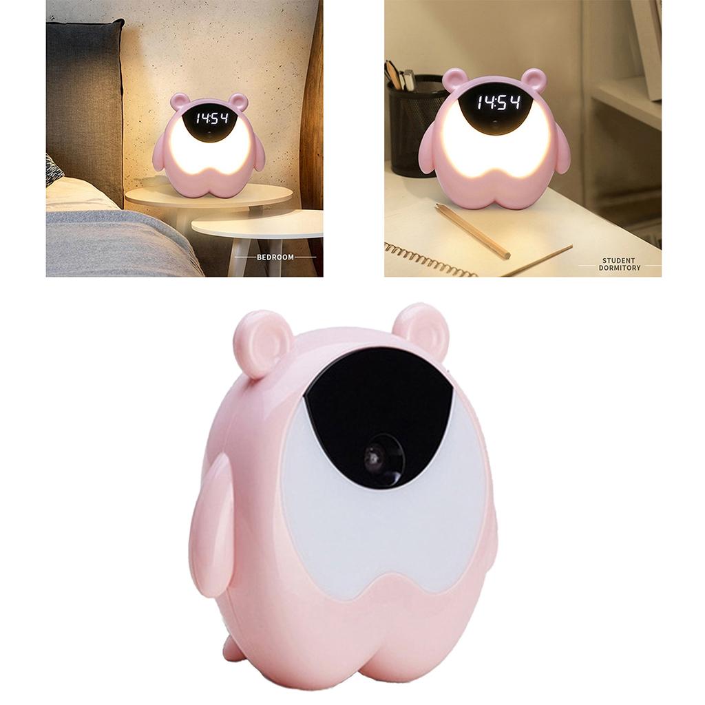 Digital LED Wake Up Light Table Lamp Alarm Clock Night Light Warm Light Colorful Light Beside Lamp for Kids Party Bedroom Home Decor