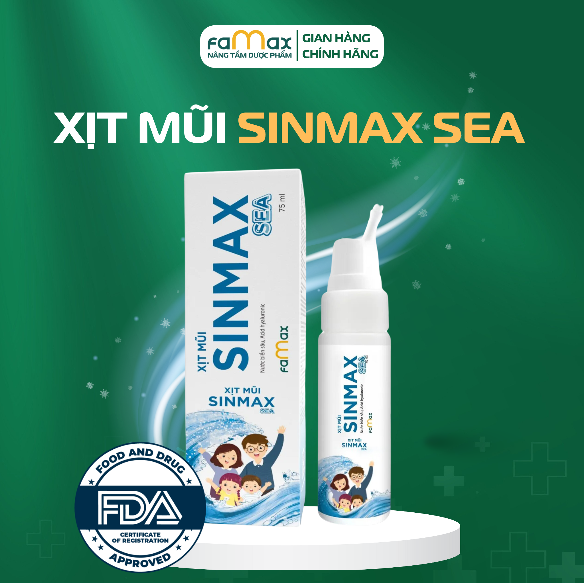 [FAMAX] Xịt mũi Sinmax Nature 20ml – Hỗ trợ viêm xoang, sổ mũi, nghẹt mũi nhanh chóng