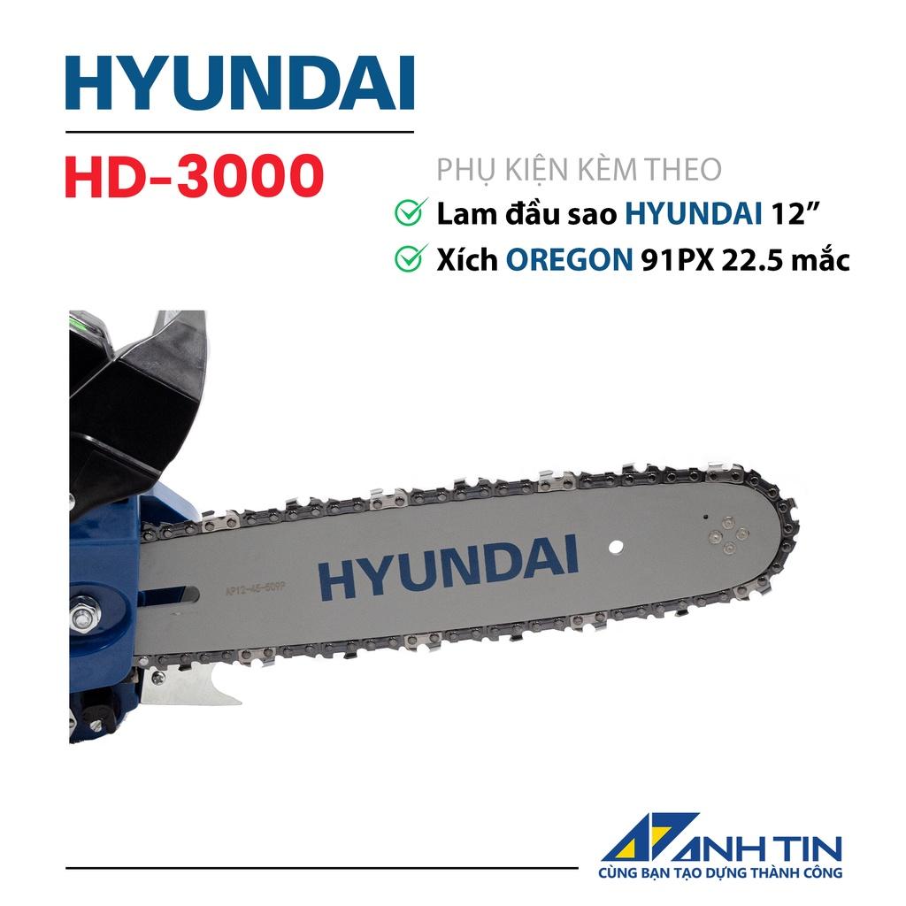 Máy cưa xích HYUNDAI HD-3000 | Công suất 1.0HP | Xích Oregon và lam Hyundai