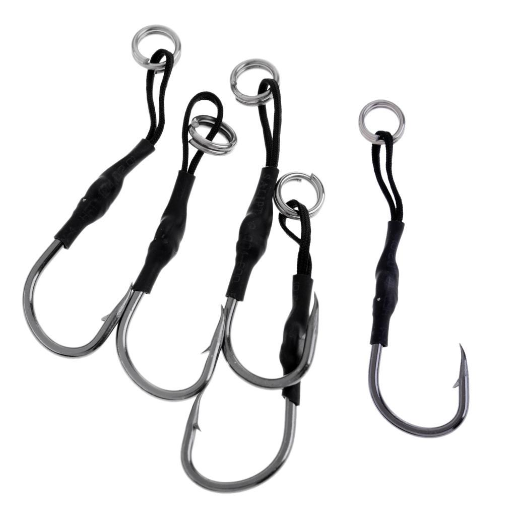 5pcs Assist Hook Jig Fishing Hook Lead Fish Hooks Multi-size
