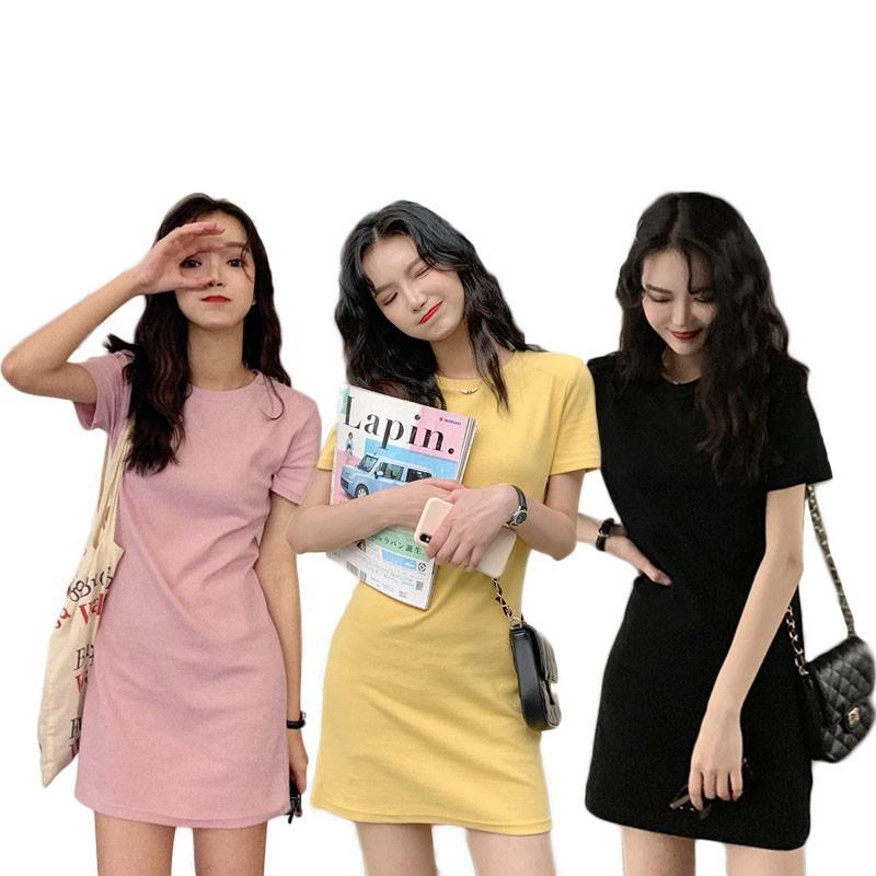 Đầm chữ A cổ tròn tay ngắn thời trang cho nữ