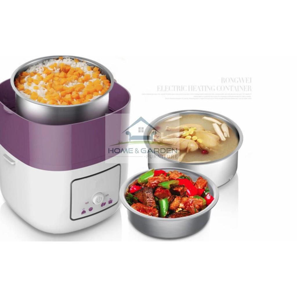Hộp nấu và hâm nóng cơm lồng Inox 03 tầng