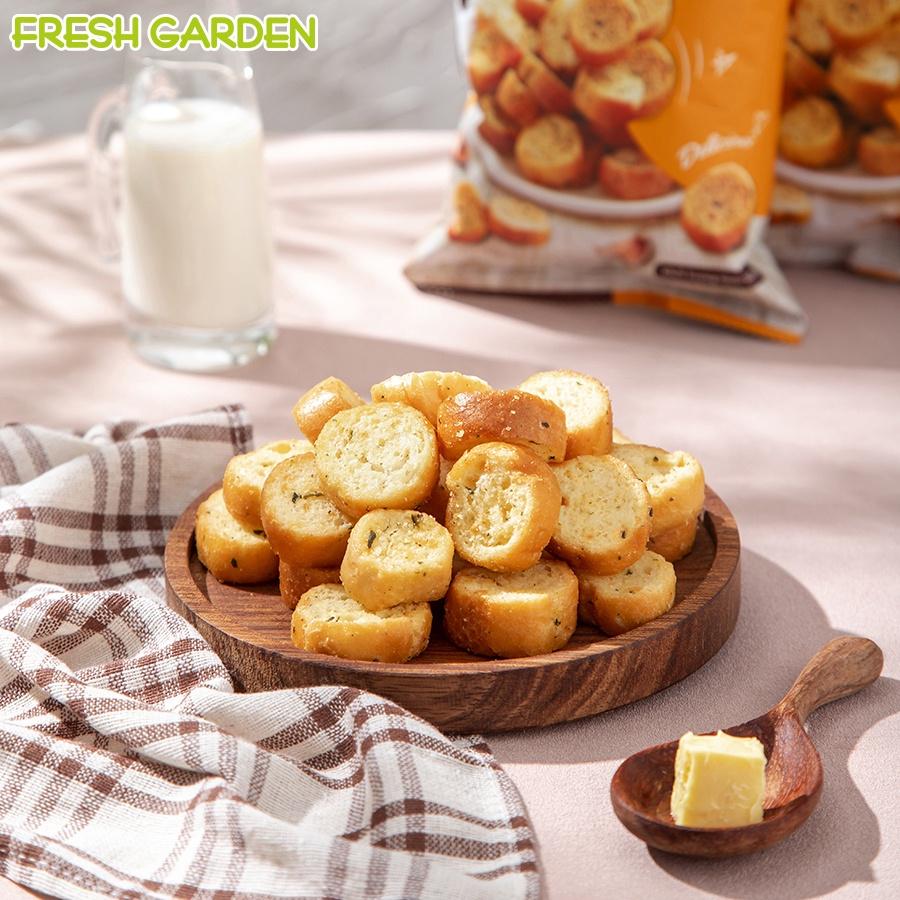 Set 6 Gói Snack Bánh Mì Bơ Tỏi FRESH GARDEN Hương Vị Đặc Trưng Sốt Bơ Tỏi Nồng Nhẹ Bánh Nướng Giòn Tan Gói 52g