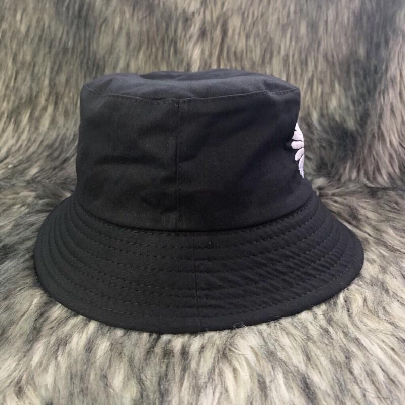 Nón Bucket, Mũ Vành Tròn Thêu Hoa Cúc ĐEN Giá Sỉ