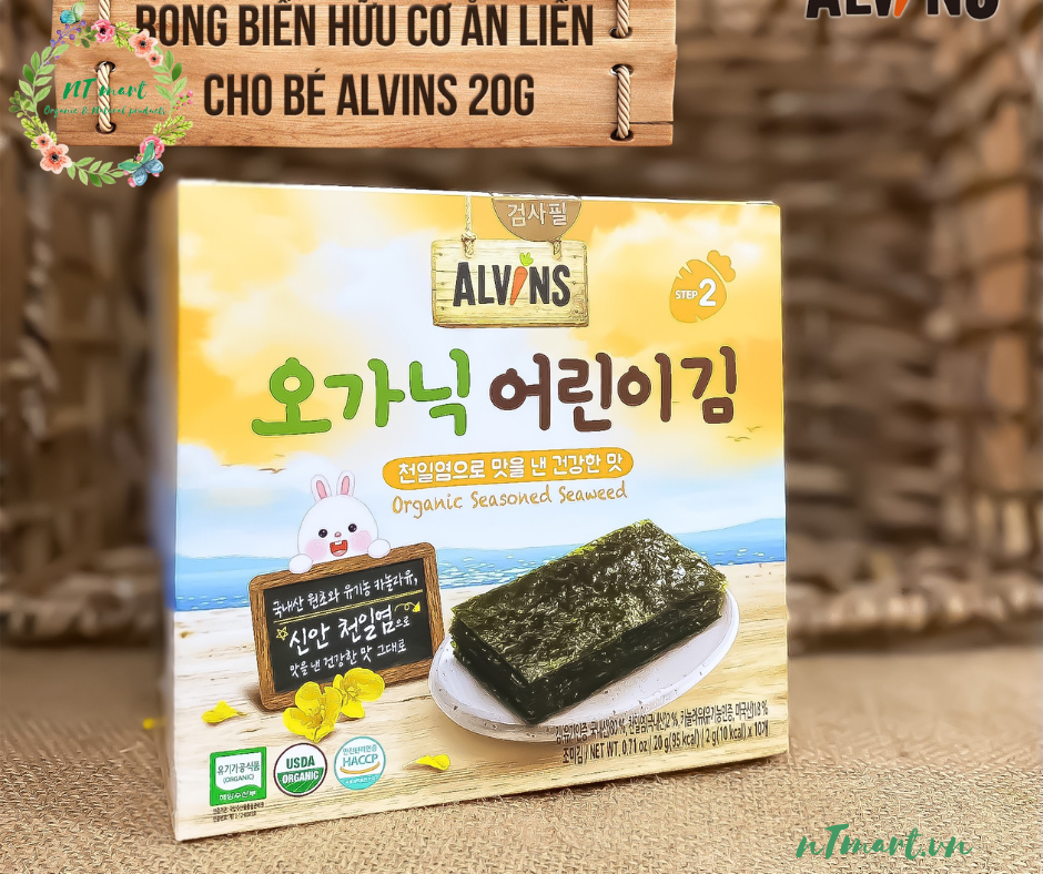 Rong biển hữu cơ ăn liền cho bé Alvins