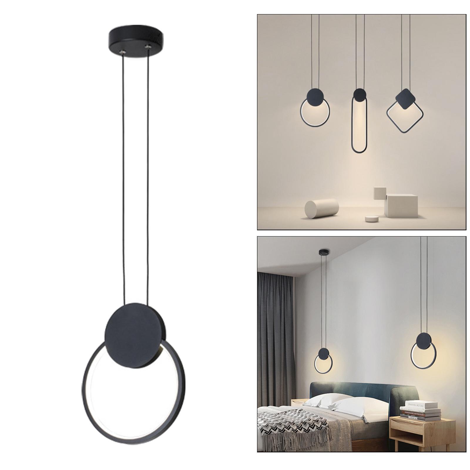 Minimalist Metal Pendant Hanging Light Dimmable Bedroom Dining Room Round