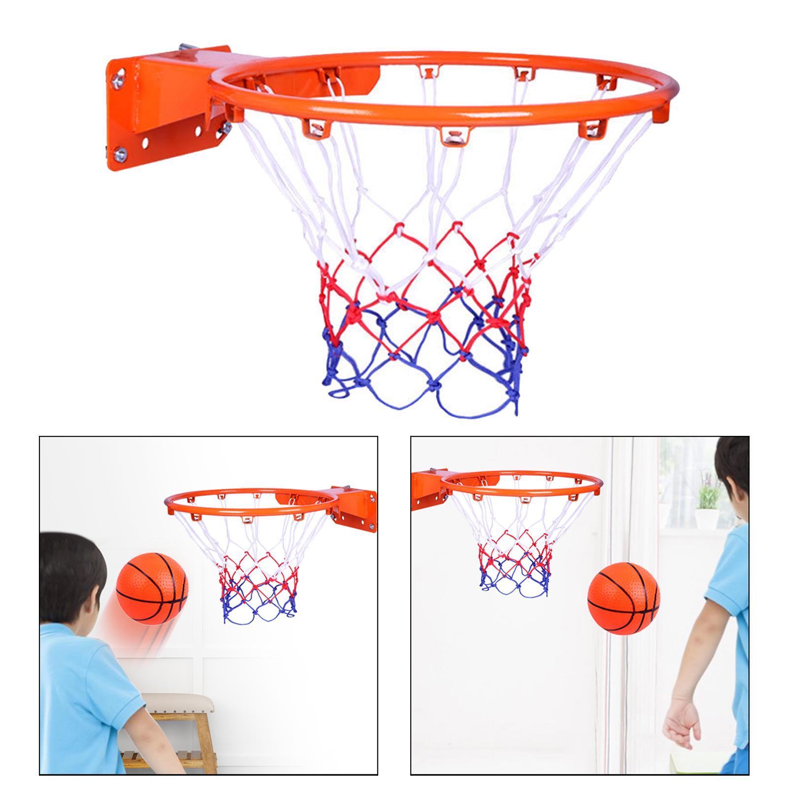 Basketball Hoop Set Wall Mounted Steel Frame Basketball Rim Outdoor Games