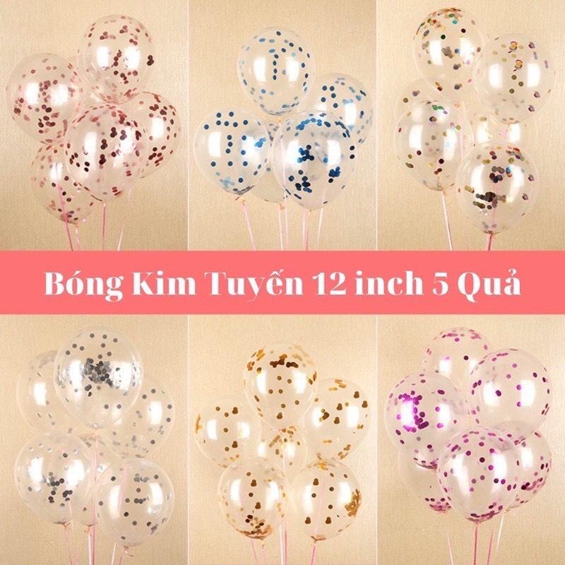 Bóng kim tuyến trong suốt có nhũ bên trong size 25cm