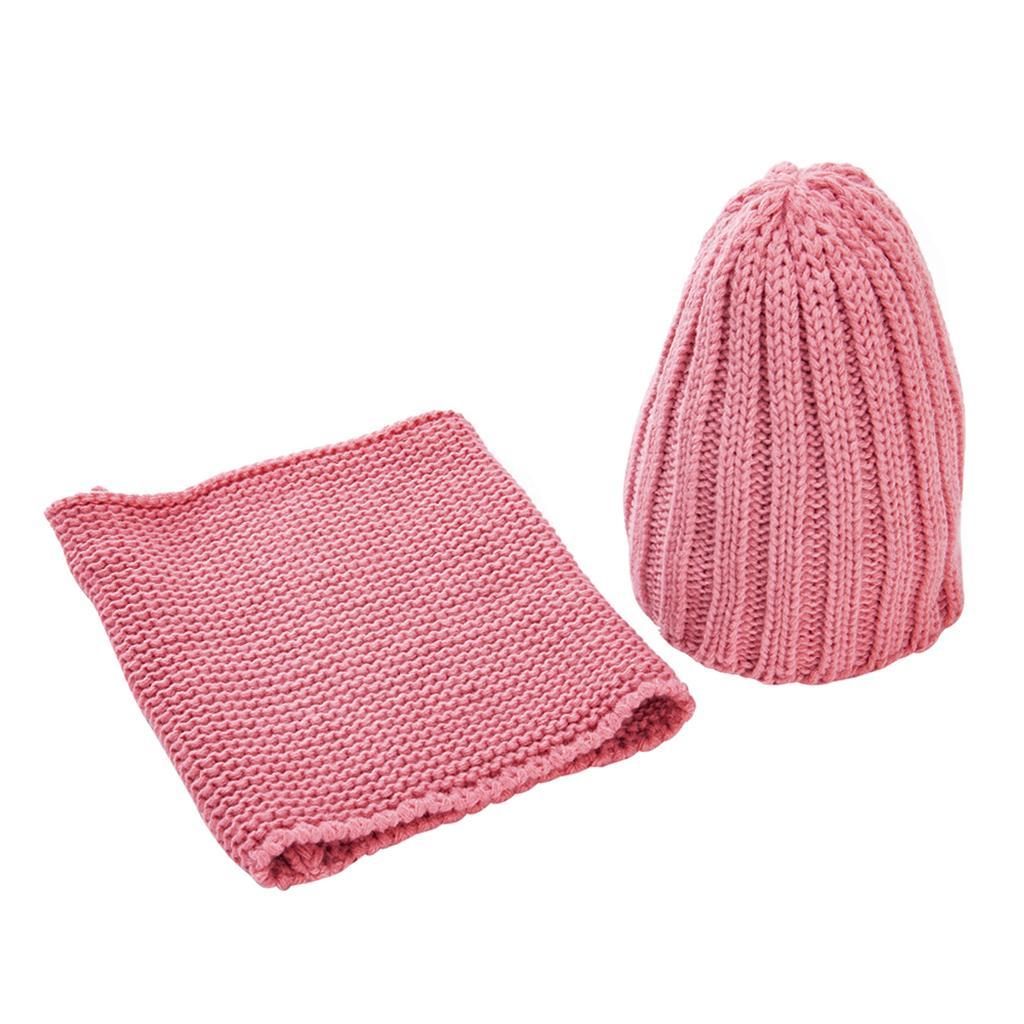 2 In 1 Unisex Baby Soft Warm Knitted Hat & Scarf Winter Set 0-3T