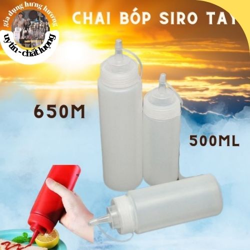 Bình nhựa vuông bơm mứt, sữa