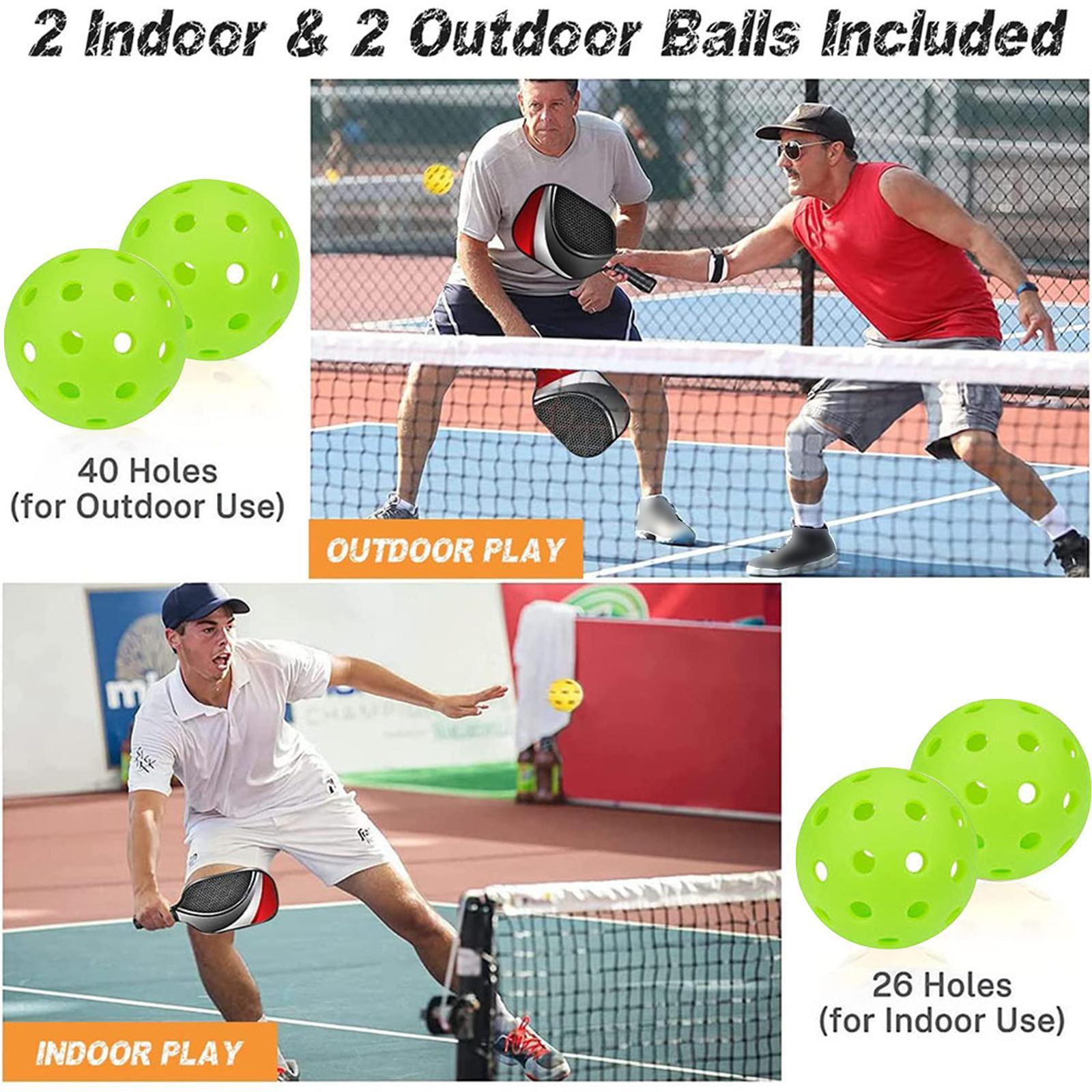 Pickleball Paddles Set of 2 for Men Women Kids Indoor or Outdoor Sports