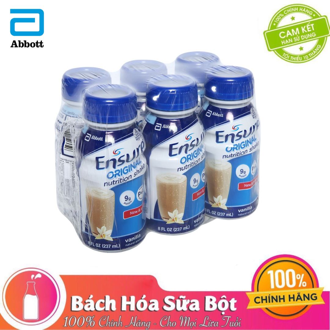 Combo 6 Chai Sữa Nước Abbott Ensure Liquid Vanilla 237ml