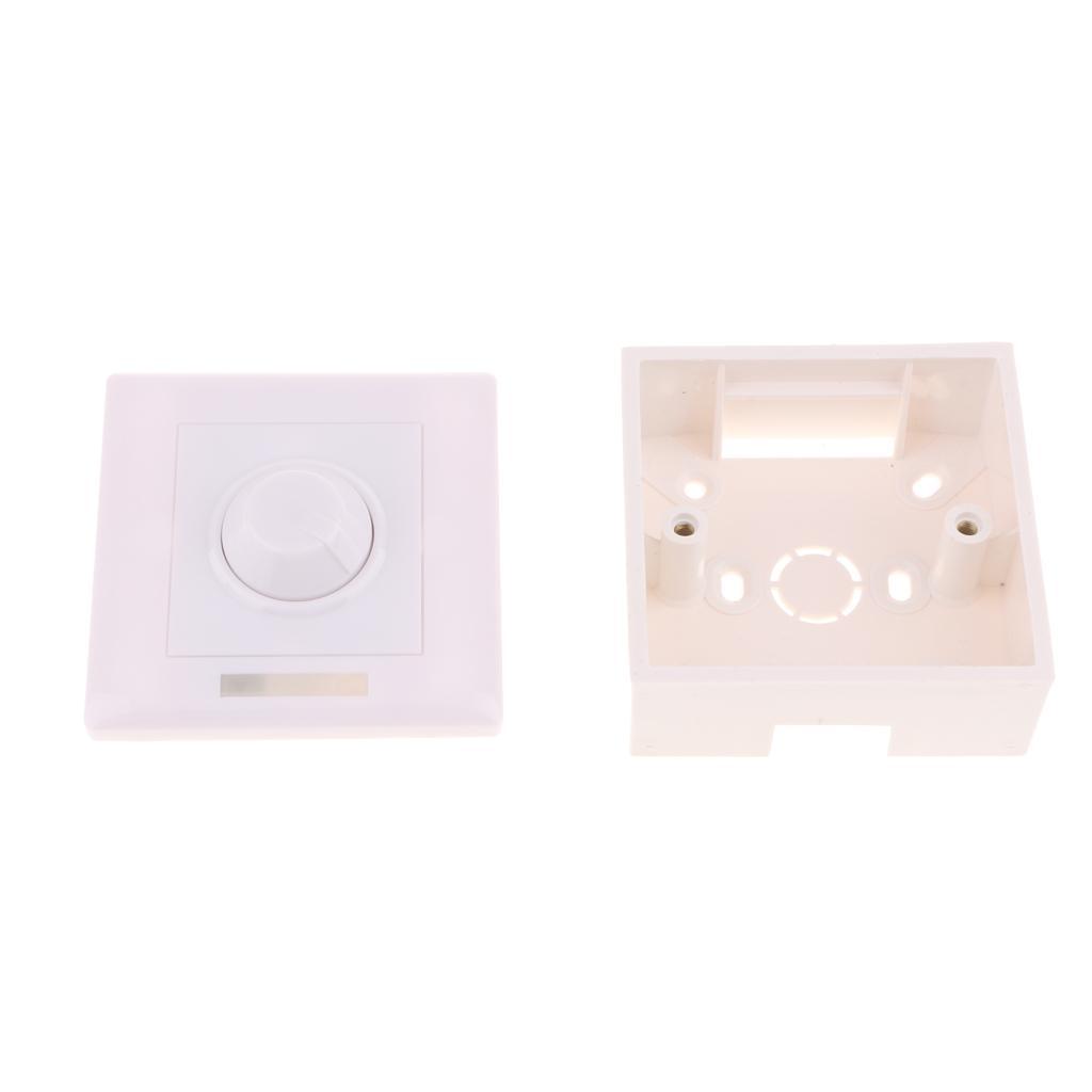 White Wall Light Dimmer Switch Case O/N for LED CFL Dimmable Lighting 300W