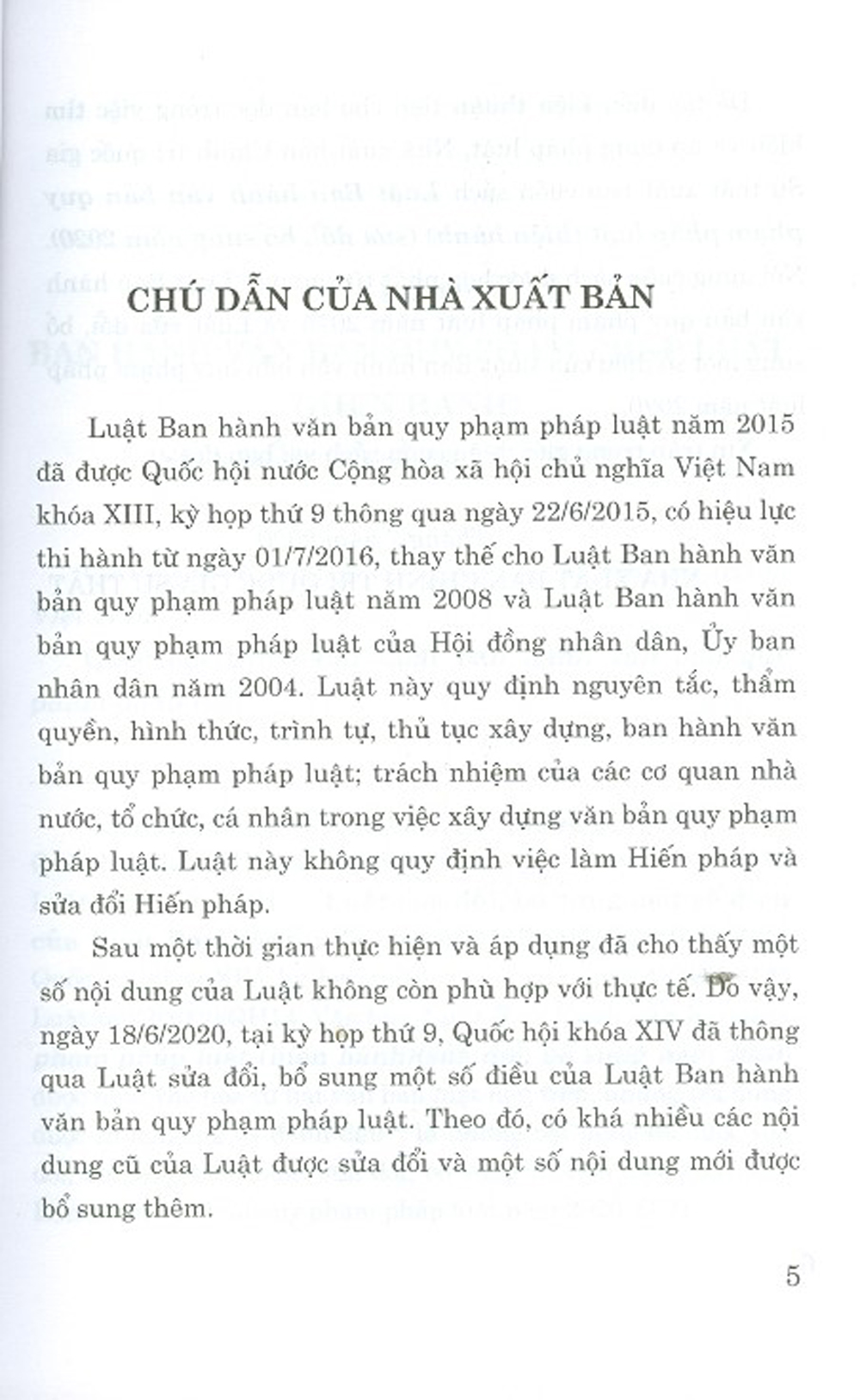 Luật Ban Hành Văn Bản Quy Phạm Pháp Luật (Hiện Hành) (Sửa Đổi, Bổ Sung Năm 2020)