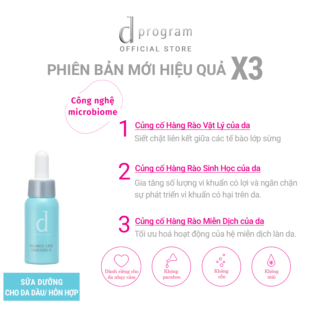 Bộ Sản Phẩm Dùng Thử Cho Da Dầu/Hỗn Hợp Nhạy Cảm d program Balance Care Set 23ml + 11ml