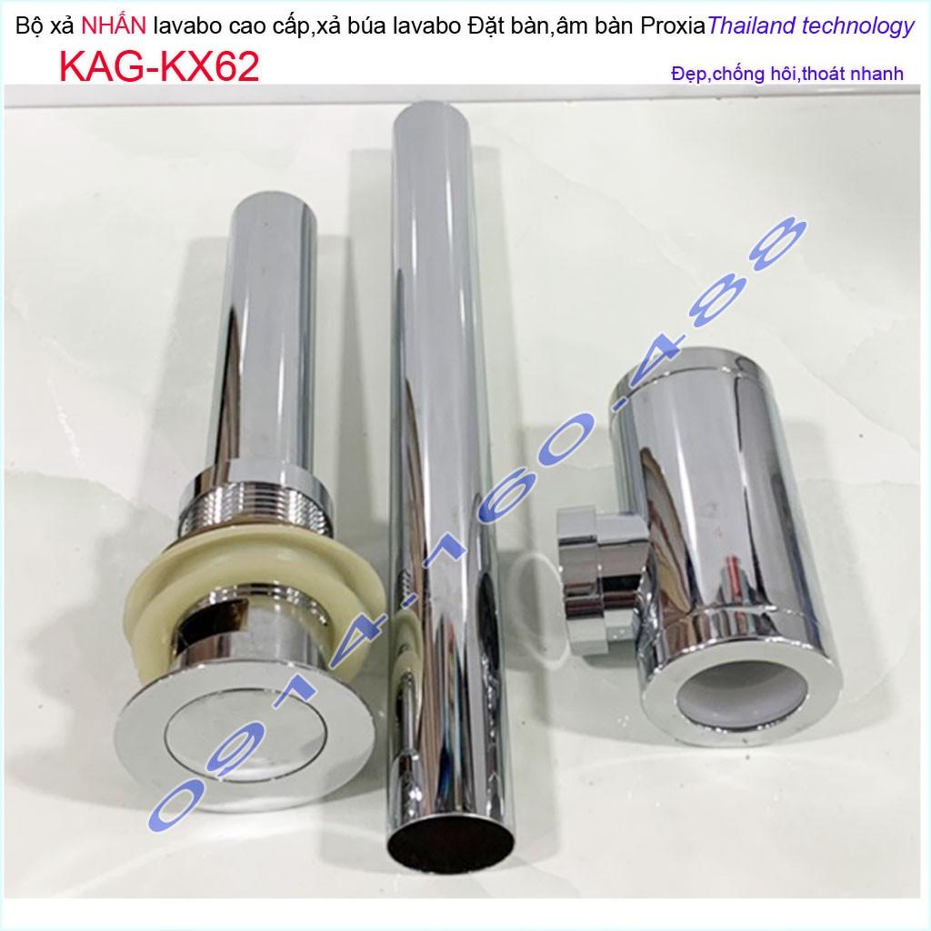 Xả lavabo KAG-KX62 Thailand, bộ xả bồn rửa mặt co búa cao cấp inox dày sáng bóng thoát nhanh chống hôi tốt