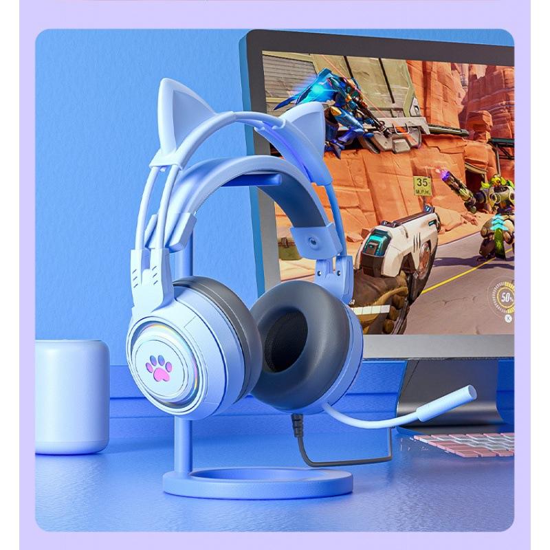 Ưu đãi đặc biệt mới tai nghe máy tính đeo đầu tai mèo tai nghe máy tính cuộc gọi đẳng cấp mạng tai nghe trò chơi trực tiếp