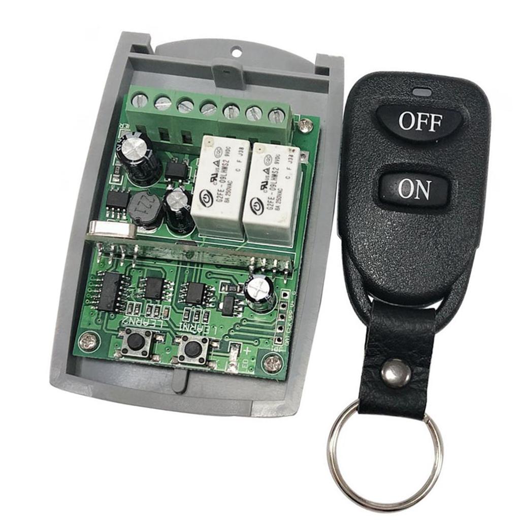 2CH Wireless Remote Control Switch - Relay Receiver & RF Transmitter For Light, Garage, Gate, Lifting Equipment
