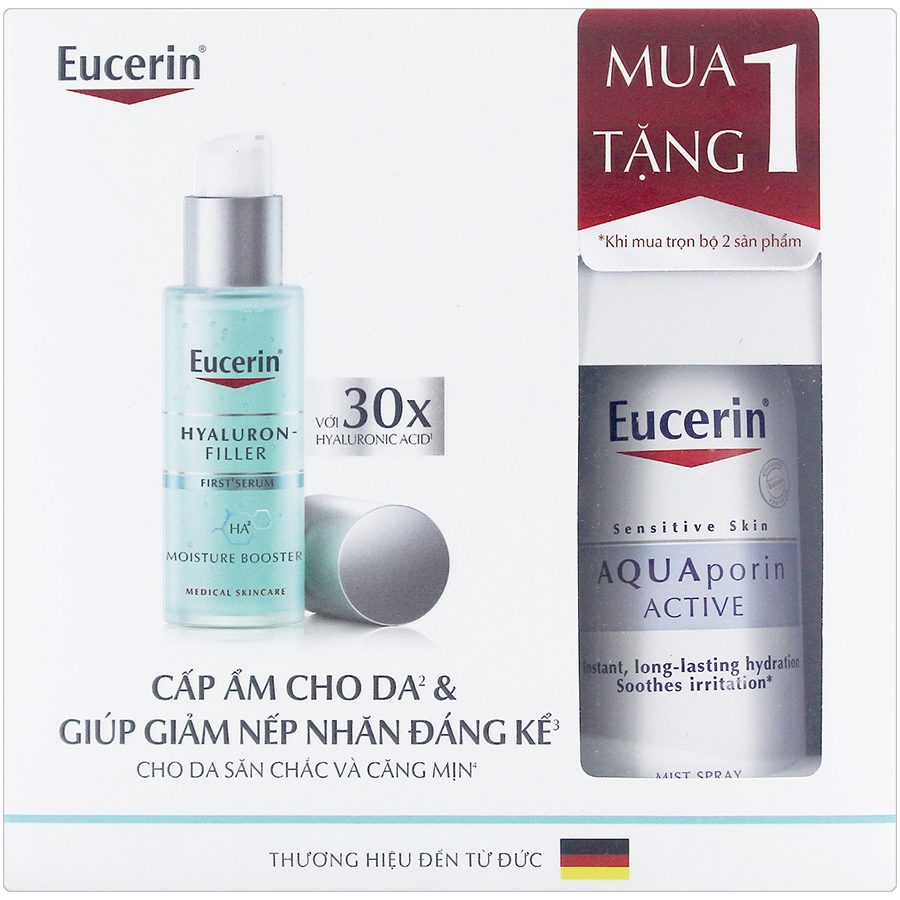 Tinh Chất Cấp Ẩm Chống Lão Hóa Eucerin Hyaluron - Filler Moisture Booster 30ml - 83524 Tặng Xịt Khoáng Aqua Porin Mist Spray 50ml