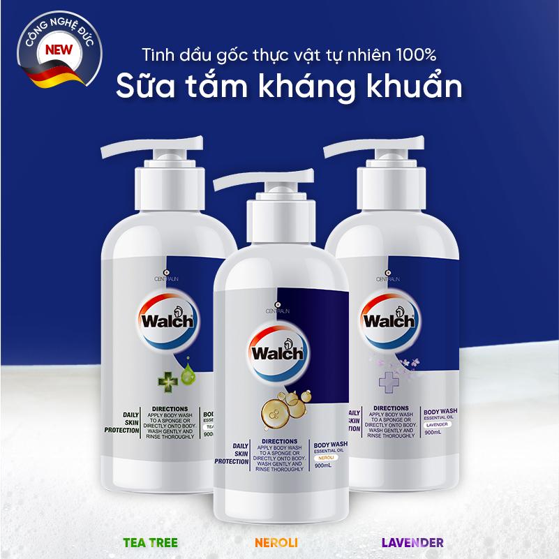 Sữa tắm tinh dầu Walch tiêu diệt vi khuẩn, dưỡng ẩm mềm mịn, tái tạo làn da (900ml)