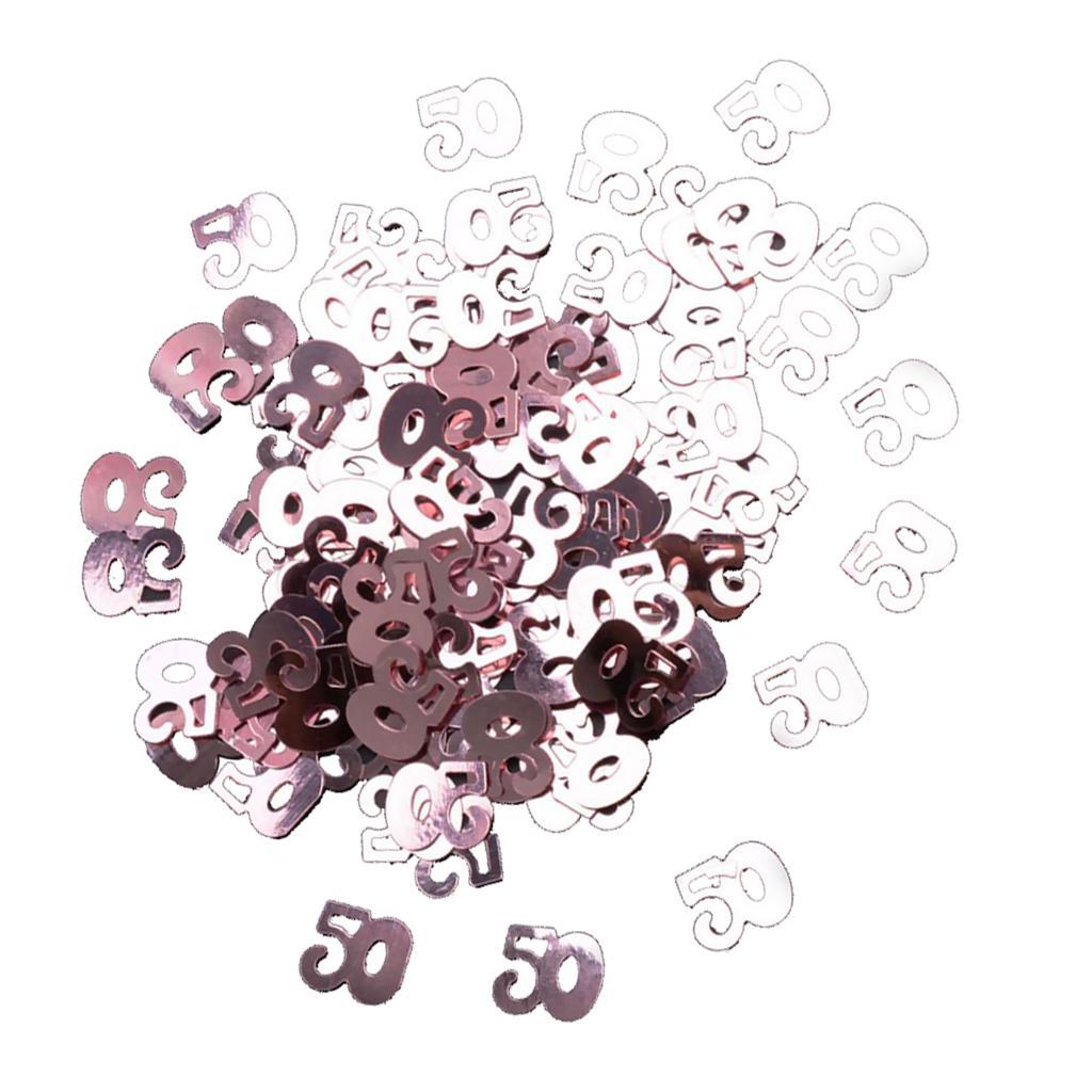 Digital 50 Party Confetti Sprinkles 50th Birthday Rose Gold, Black Gold