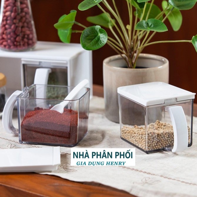 Bộ 3 hộp đựng gia vị nhà bếp Cao Cấp Yoko chuẩn Nhật Bản thông minh Kháng Khuẩn (Tặng kèm Sticker)- INOCHI