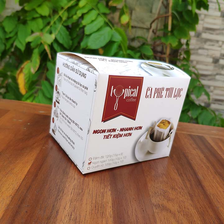 Cà phê túi lọc Typical Coffee vị Ngọt Ngào 100g - Cafe phin giấy 10 túi lọc cà phê x 10g