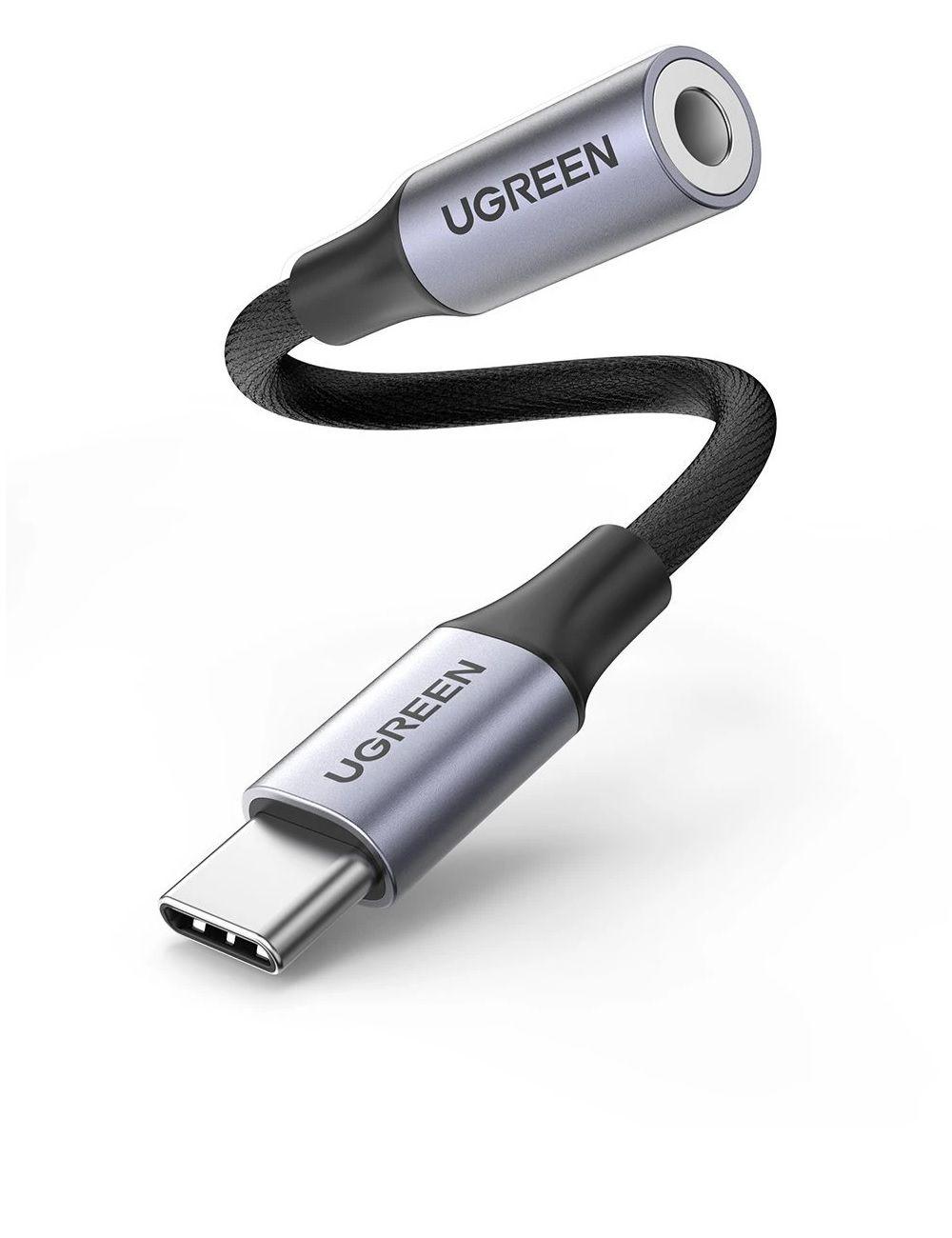 Ugreen UG80154AV161TK 10cm màu xám bộ chuyển USB type C ra 3.5mm Headphone audio hỗ trợ laptop và điện thoại samsung mới - HÀNG CHÍNH HÃNG