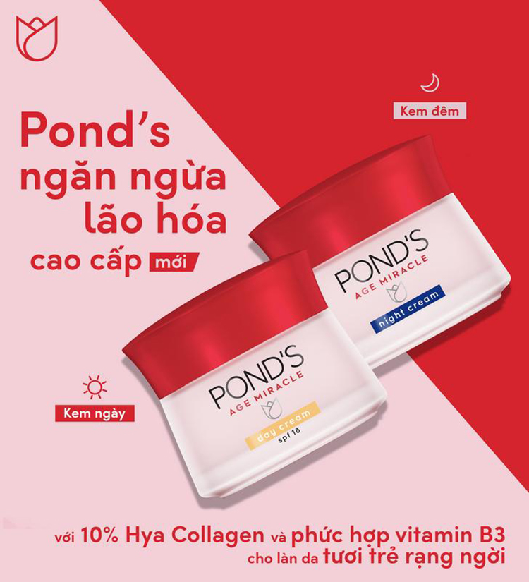 Bộ Đôi Kem Dưỡng Chống Lão Hóa Da Ngày Và Đêm Pond's Age Miracle giúp mờ đốm nâu, nếp nhăn với 50X Hexyl-Retinol 45g x 2