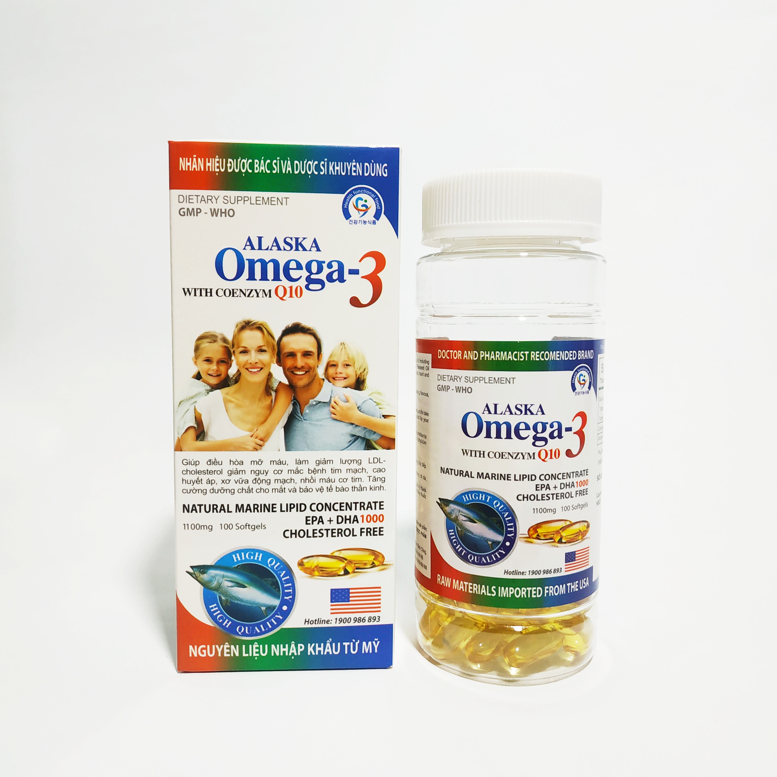 Viên Uống Dầu Cá Alaska Omega 3 Tốt Cho Mắt, Tim, Não - Giảm Nguy Cơ Mắc Bệnh Tim Mạch - Omega3 Lọ 100 Viên