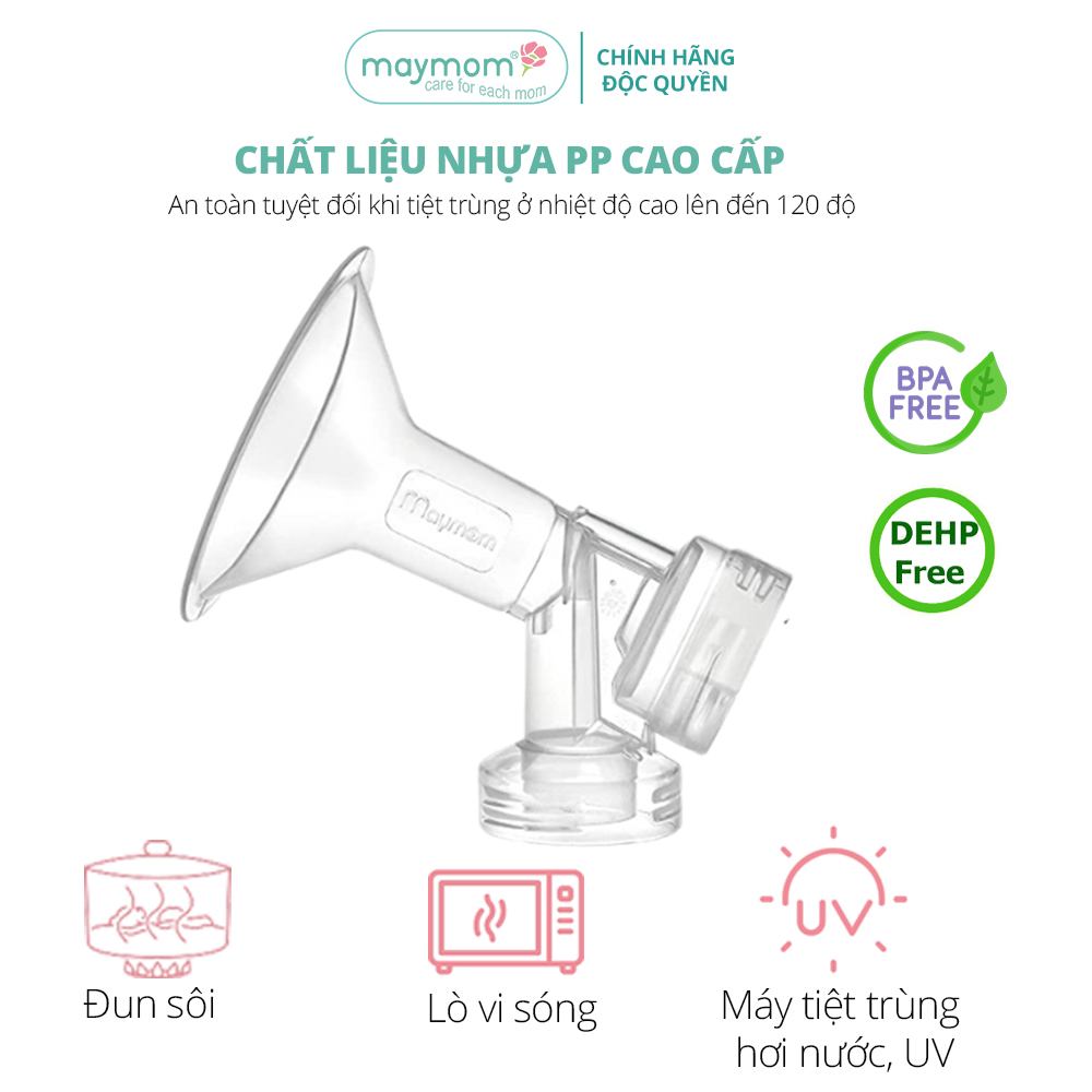 Phễu Hút Sữa Liền Cổ Nối Maymom, Phụ Kiện Thay Thế Máy Vắt Sữa Medela Pump-Sonata-Freestyle-Swing