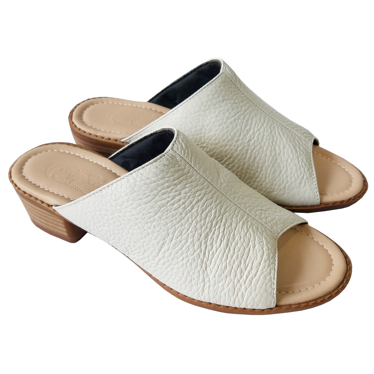 Dép Cao Gót Nữ Biggben Da Bò Cao 4 Phân Dcg61 - Trắng - 36