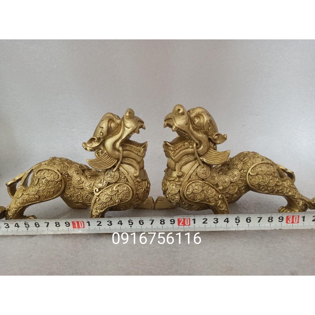 Đôi Tỳ hưu bằng đồng cỡ trung, tỳ hưu phong thủy chiêu Tài hút Lộc NHƯ Ý