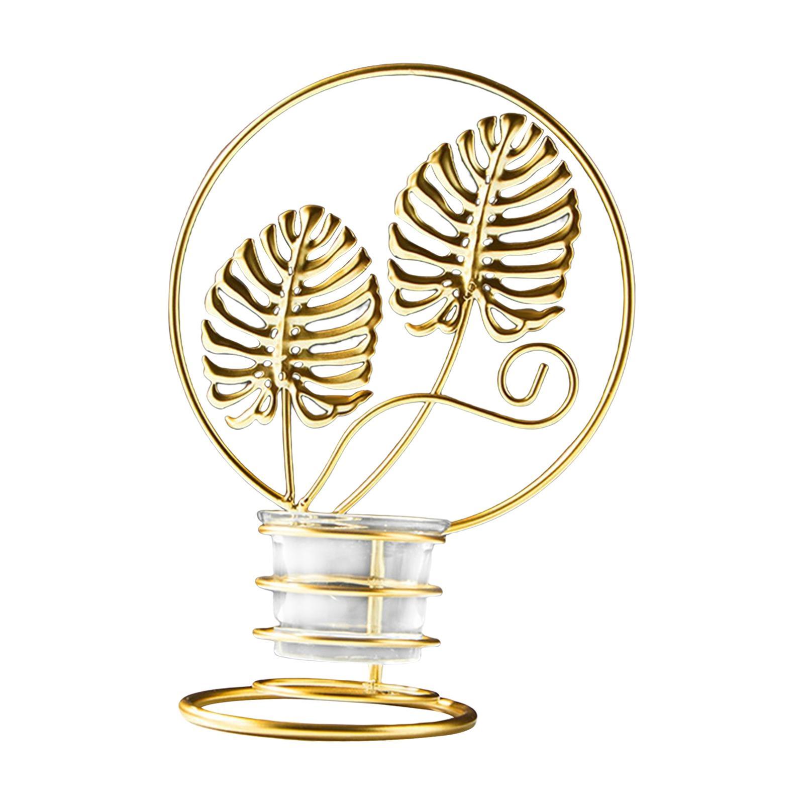 Tea Light Holder Leaves Metal Candle Holder for New Year Wedding Anniversary