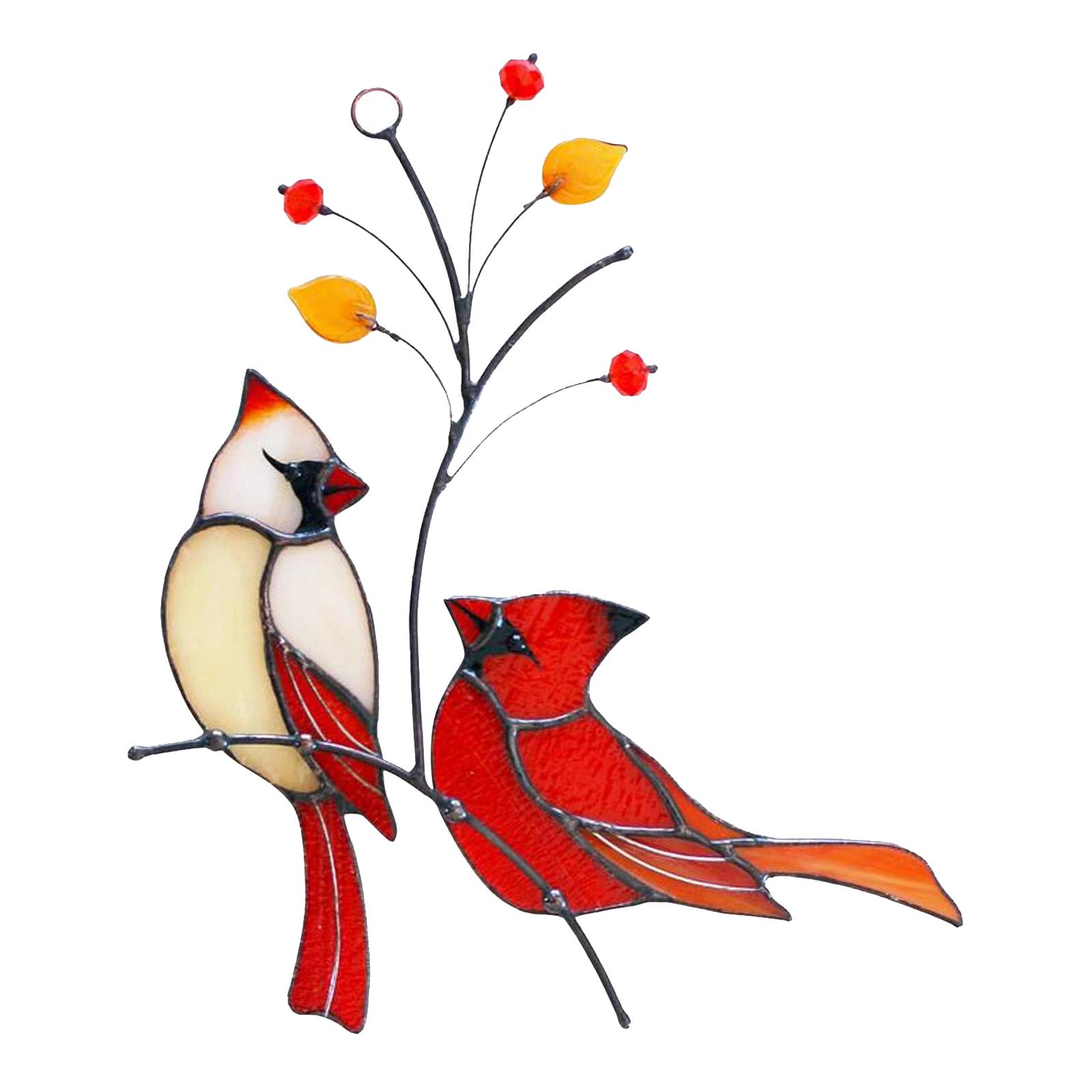 Wall Hanging Cardinal Sculpture Artwork Decorative Bird Ornaments Durable Zinc Alloy