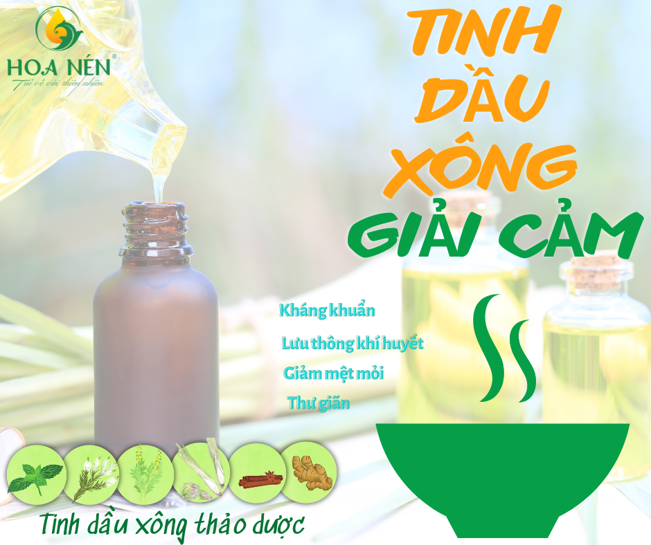 Tinh dầu xông thảo dược Hoa Nén - Xông tinh dầu giải cảm, tốt cho sức khỏe 10ml - 30ml