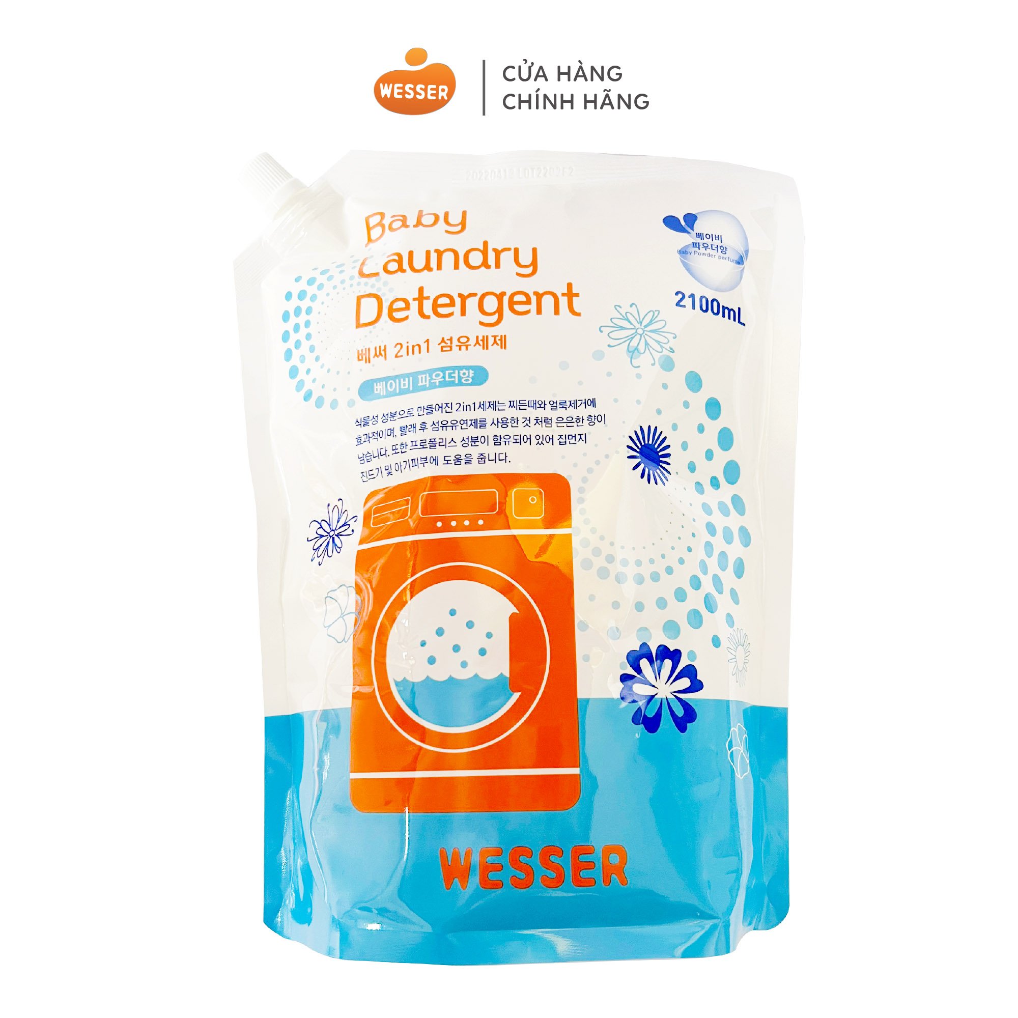 Nước giặt xả quần áo cho bé Wesser 2in1 - 2100ml