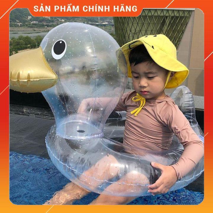 Phao Bơi Tròn Hình Vịt - Phao Bơi Trong Suốt Dễ Thương Cho Bé