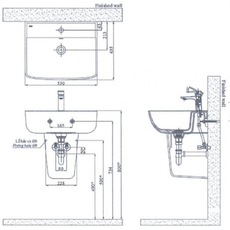 Chậu Rửa Lavabo Inax L-312V Đặt Bàn 530 x 435 mm