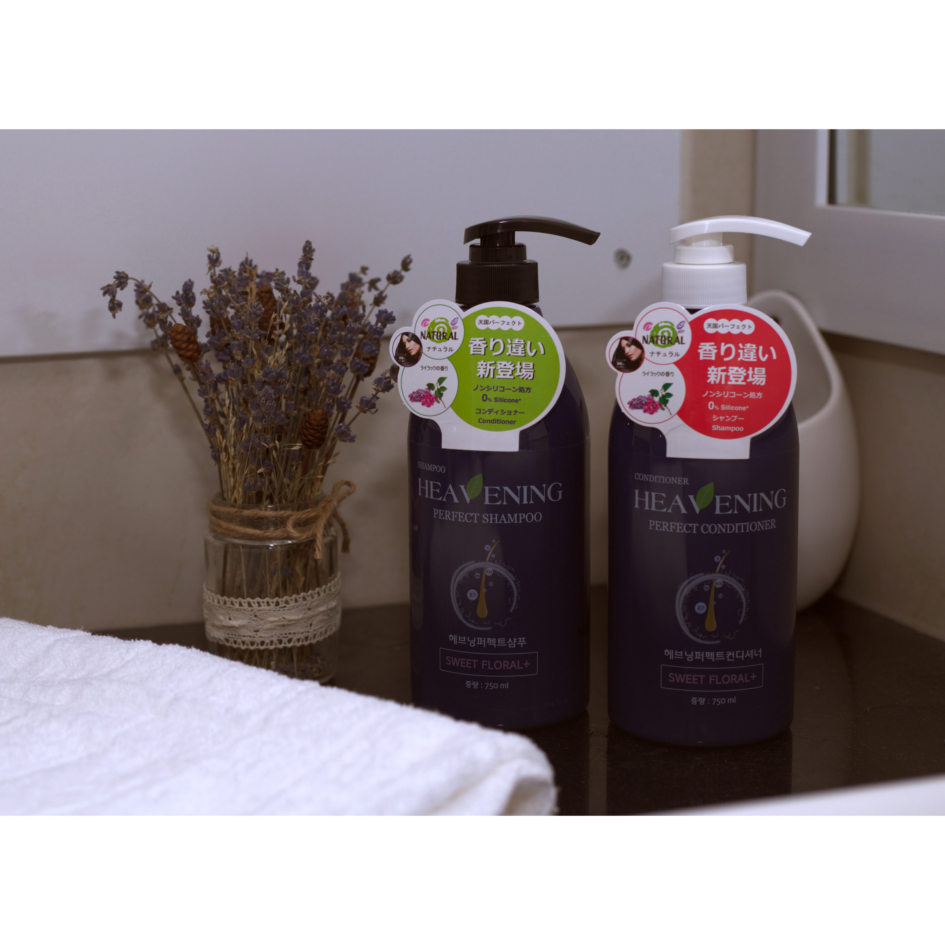 Combo 01 chai Dầu Gội & 01 Dầu Xả chăm sóc tóc suôn mượt cao cấp Heavening Perfect TẶNG KÈM Hộp & Túi đựng