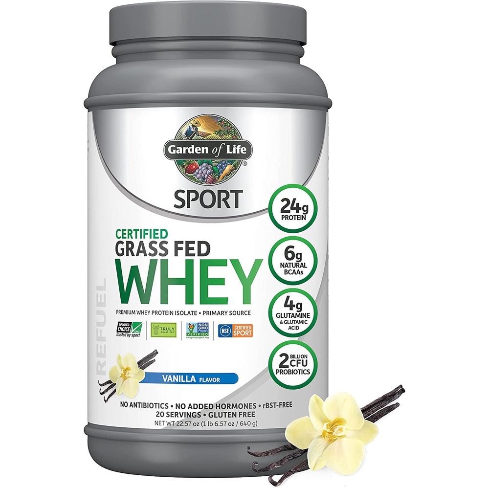 BỘT ĐẠM WHEY &amp; PROBIOTICS ĐỀ KHÁNG Garden of Life Sport Whey Protein Powder, Non GMO, VỊ VANILLA (640g)