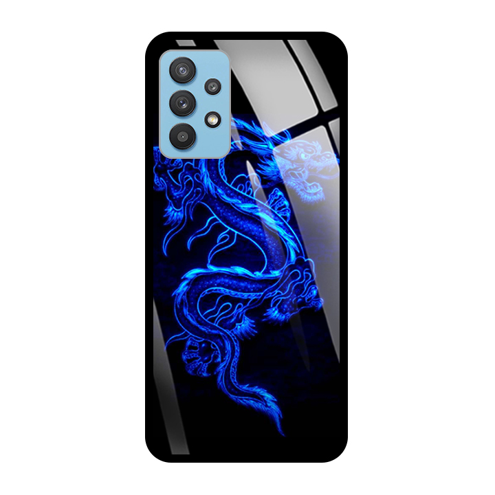 Ốp Lưng Kính Cường Lực Cho Điện Thoại SAMSUNG GALAXY A32 - 0270 DRADON02 - Hàng Chính Hãng