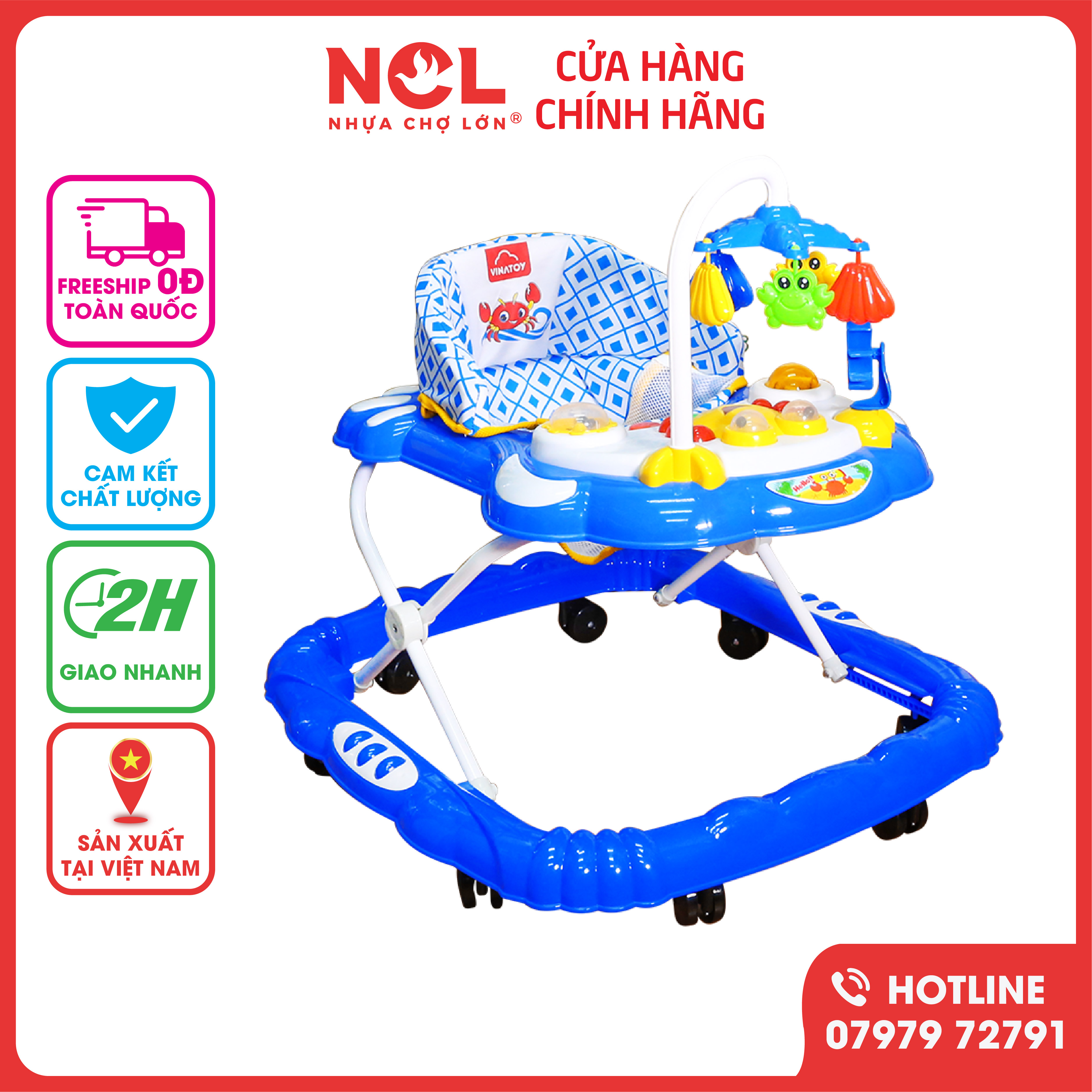 Xe Tập Đi Nhựa Chợ Lớn L4 Con Cua Dành Cho Bé Từ 6 -12 Tháng - M1839-XTĐ