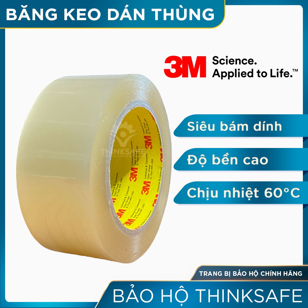 Băng keo dán thùng 3M 309 chống rách mép, bám dính tốt - Băng keo một mặt siêu bám, siêu chắc