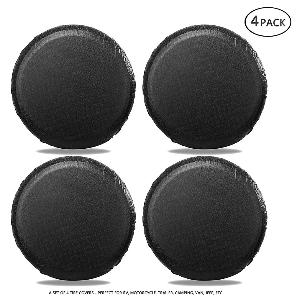 4pcs Trailer Camper, RV Motorhome Universal Fits Tire Covers, Black