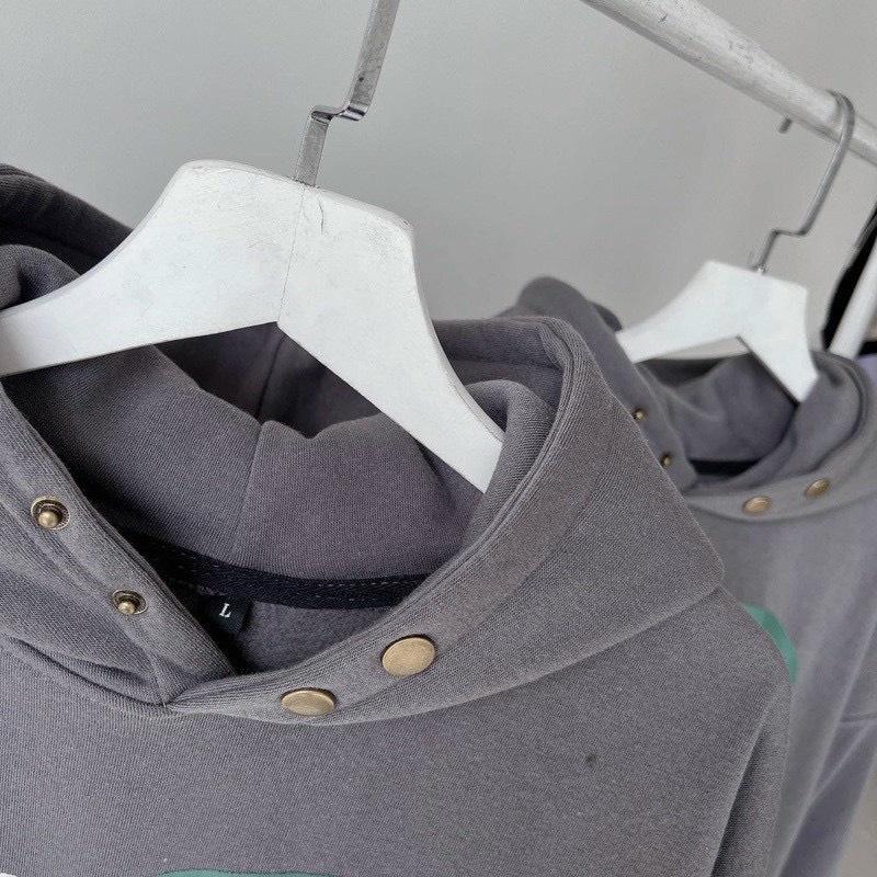 Áo Khoác Hoodie nam nữ WISH NOW 9 Vải Nỉ PE Cách Nhiệt Cao Cấp Phối Nón Rộng Có Cúc Hot Trend Mới