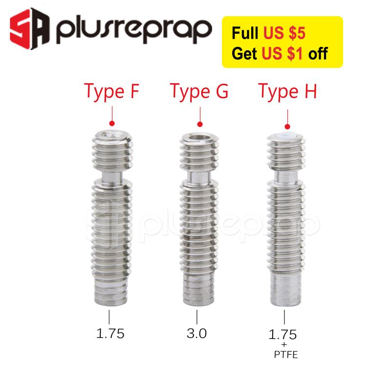 V6 Bowden Wade Phá Nhiệt Hotend M7 Và M6 PTFE Họng Cho 1.75Mm/3.00Mm Dây Tóc Thép Không Gỉ 3D Máy In Phần