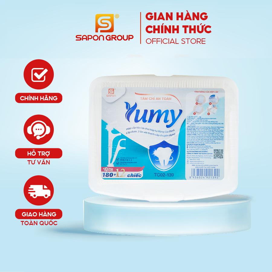 Tăm Chỉ Hộp Cấp YUMY Size L – Combo 12 Hộp x 192 Cây (TC02-139), Dùng Gia Đình, Chỉ Mịn, Không Tưa Sợi