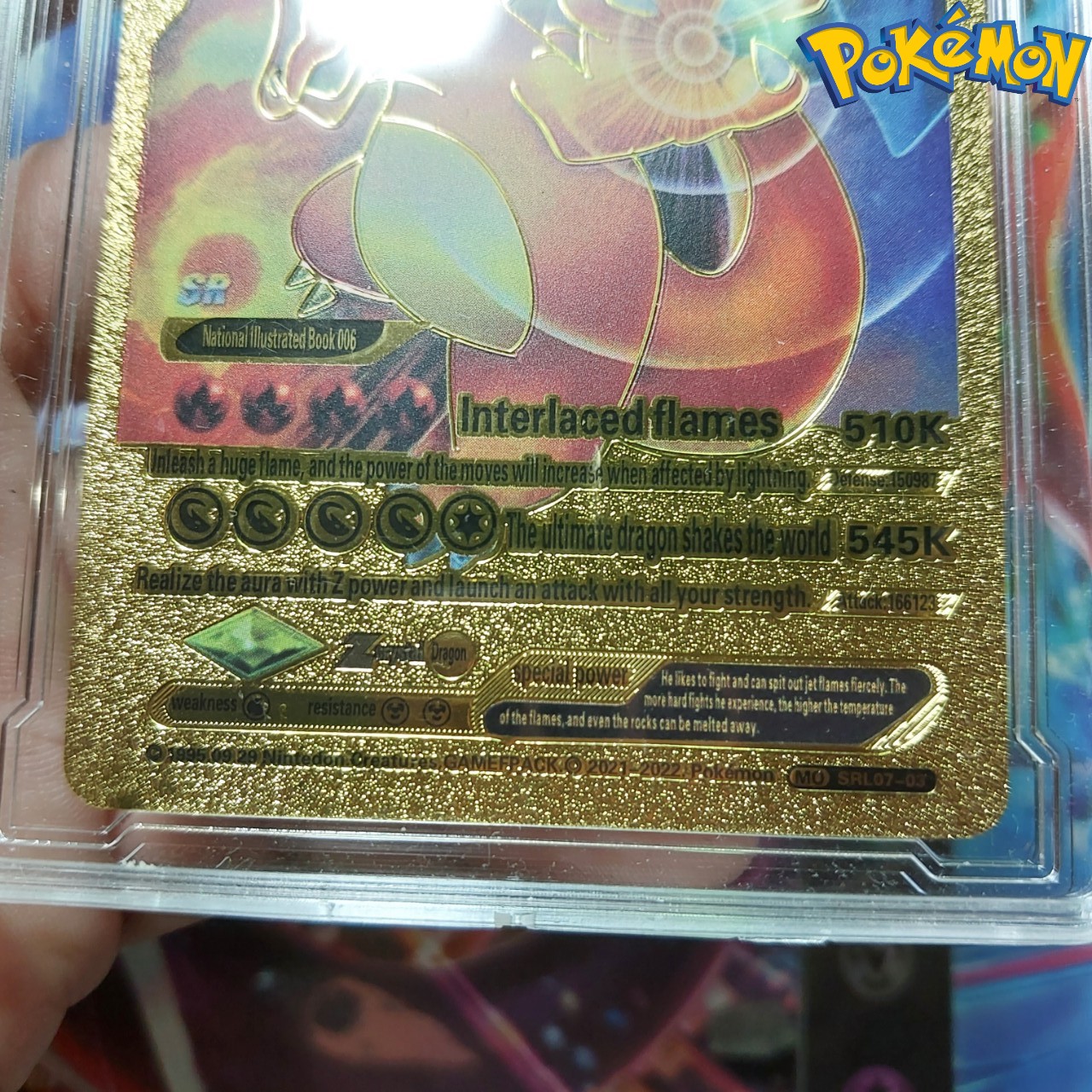 Charizard V 07-03 thẻ pokemon nhôm mạ vàng gia đình khủng long lửa Tặng kèm bảo vệ thẻ 1459 d24 1-33